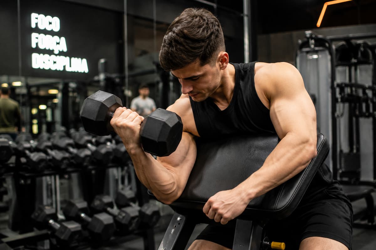 hipertrofia muscular academia